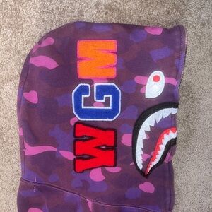 Bape Purple Camo Shark Full Zip Up Jacket